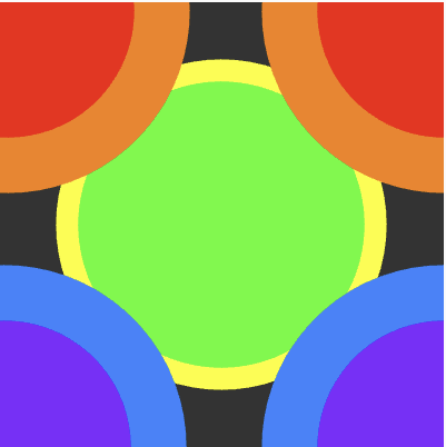 Covered the corners and the middle with ellipse allowing more coverage