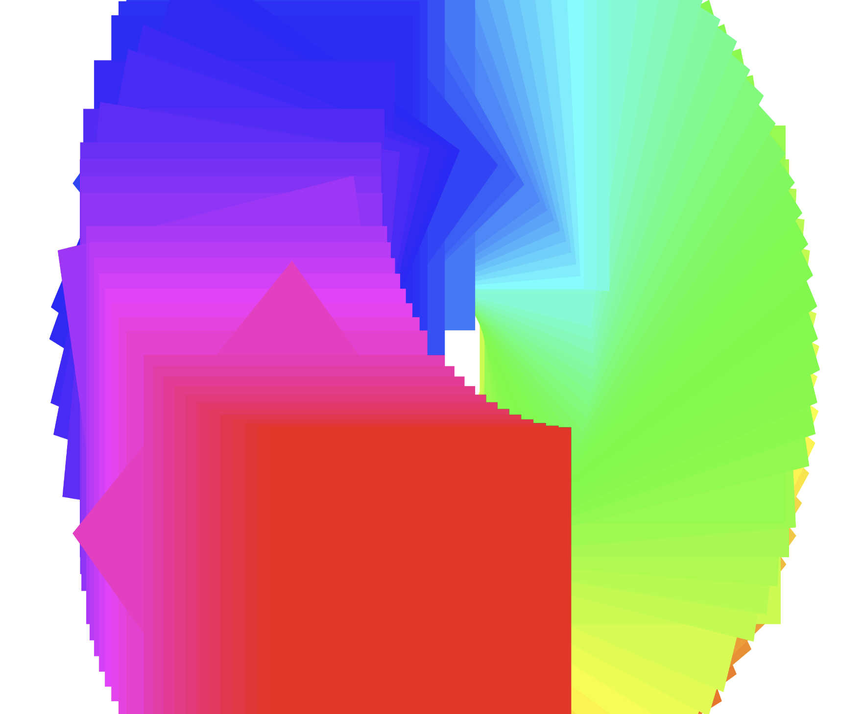 Changed to strokeCap(PROJECT) and strokeWeight((level+5)*100) with number of points at 100