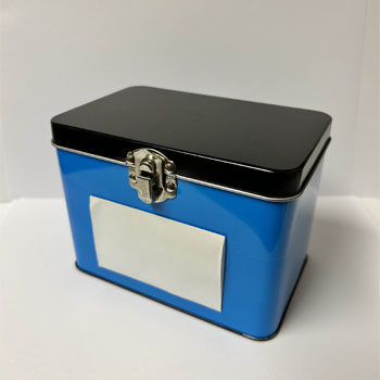 Metal box for index cards alternative view