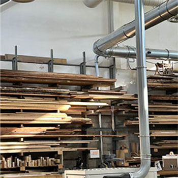 Different woods organized for the furniture making studio as a part of the Honours Bachelor of Craft and Design.